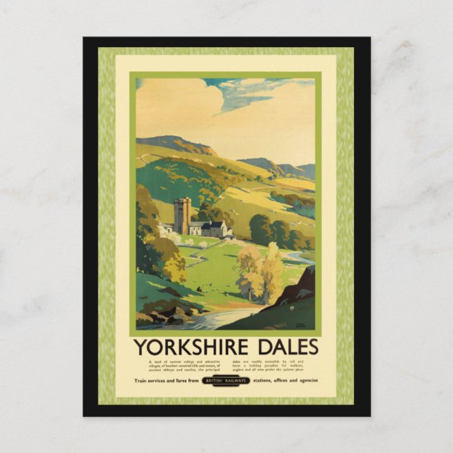 Yorkshire Dales Travel Poster Postkarte (Vorderseite)