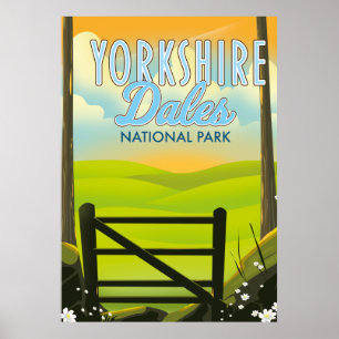 Yorkshire dales Vintage Reiseplakat Poster