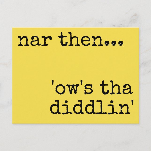 Yorkshire Dialekt Postkarte (Vorderseite)