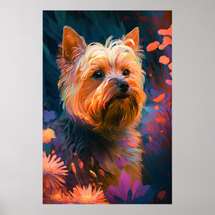 Yorkshire Dog Animal Portrait Painting Pet Zuhause Poster