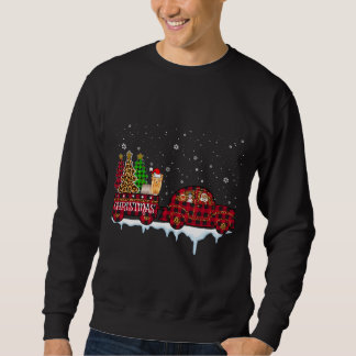 Yorkshire Dog Christmas Red Kariert Truck Santa Xm Sweatshirt