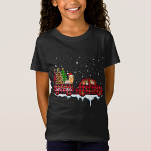 Yorkshire Dog Christmas Red Kariert Truck Santa Xm T-Shirt