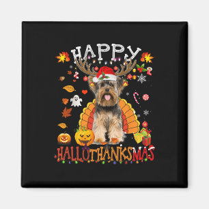 Yorkshire Dog Halloween Weihnachtshund Happy Hallo Magnet