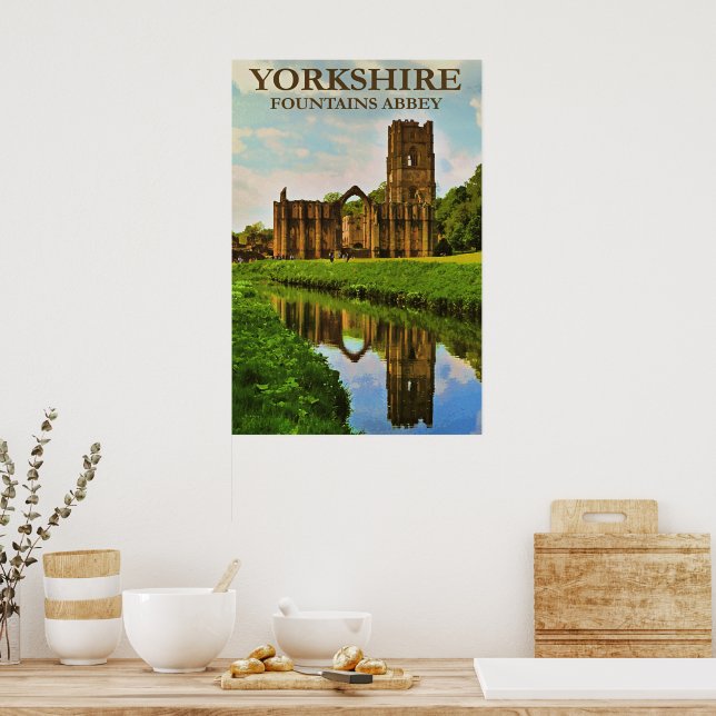 Yorkshire, Fountains Abbey, Poster (Küche)