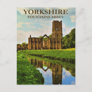 Yorkshire, Fountains Abbey, Postkarte