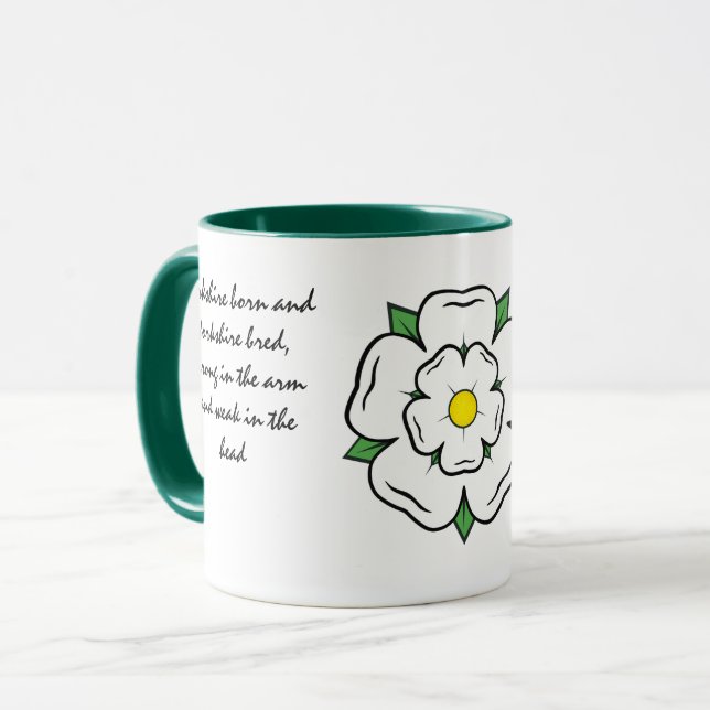 Yorkshire geboren Yorkshire züchtete. Weißrose bea Tasse (Vorderseite Links)