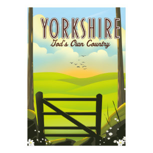 Yorkshire "Gottes eigenes Land" Vintage-Reisepostk Fotodruck