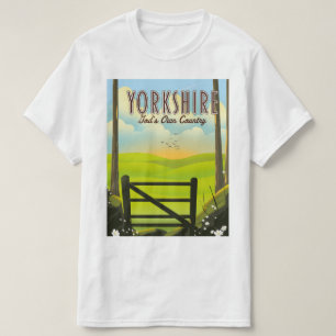 Yorkshire "Gottes eigenes Land" Vintage-Reisepostk T-Shirt