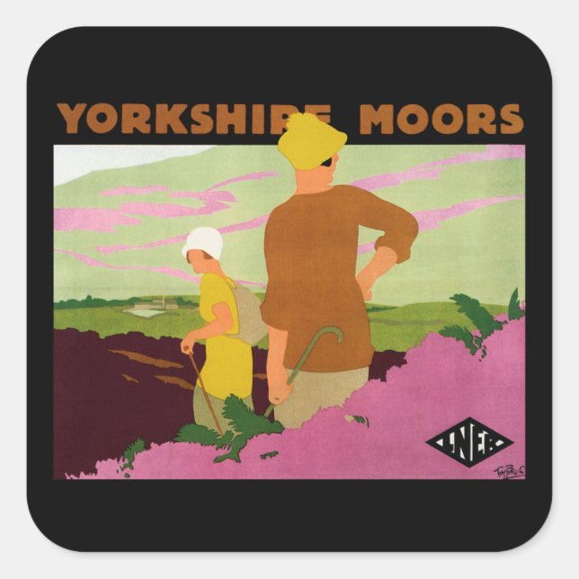 Yorkshire Moors Quadratischer Aufkleber (Vorderseite)