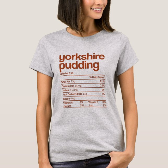 Yorkshire Pudding Nutrition Fact Thanksgiving T-Shirt (Vorderseite)