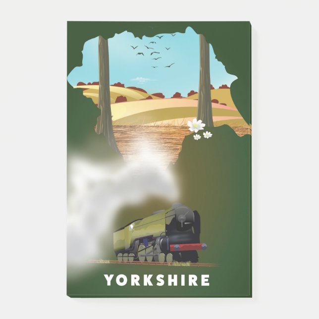 Yorkshire Railway-Karte drucken Post-it Klebezettel (Vorderseite)