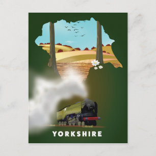 Yorkshire Railway-Karte drucken Postkarte