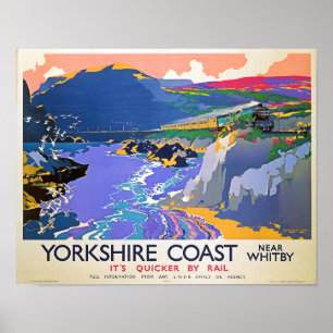 Yorkshire Reiseplakat für die Bahn Poster