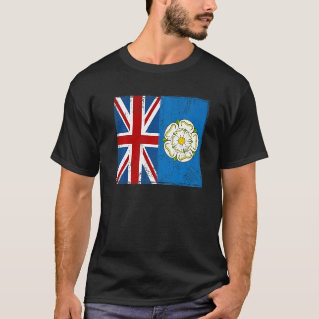 Yorkshire Roots & British Grown Idea With Rose Of  T-Shirt (Vorderseite)
