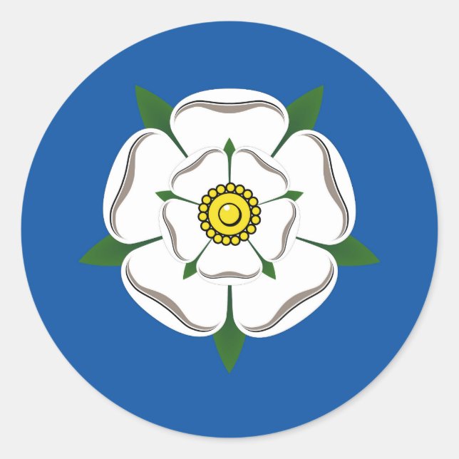 Yorkshire-Rosenaufkleber Runder Aufkleber (Vorderseite)