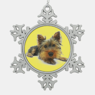 Yorkshire Schneeflocken Zinn-Ornament