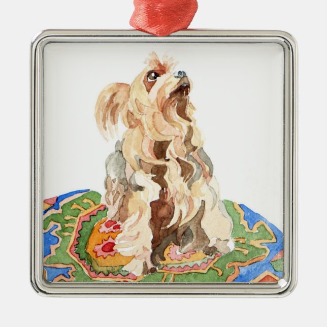 Yorkshire-Terrier 2012 Ornament Aus Metall (Vorne)