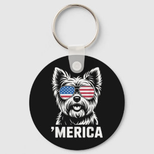 Yorkshire Terrier 4. Juli ‘merica Patriotisch Schlüsselanhänger