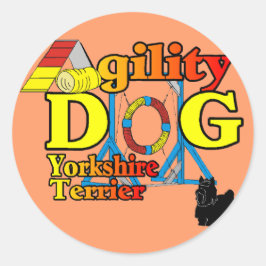 Yorkshire_Terrier Agility Geschenke Runder Aufkleber