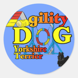 Yorkshire_Terrier Agility Geschenke Runder Aufkleber