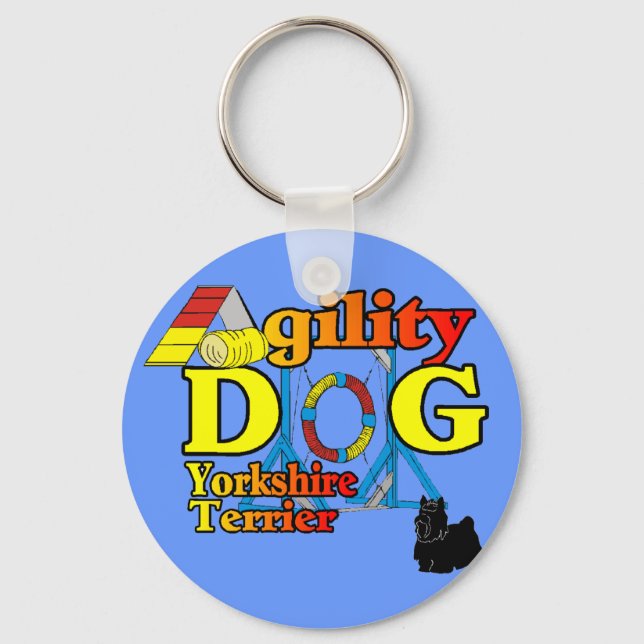 Yorkshire_Terrier Agility Geschenke Schlüsselanhänger (Vorderseite)