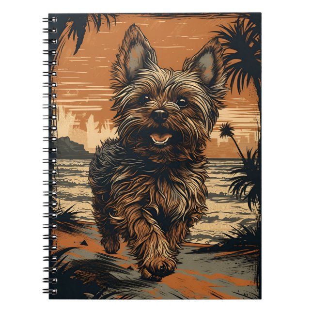 Yorkshire-Terrier am Strand Notizblock (Vorderseite)