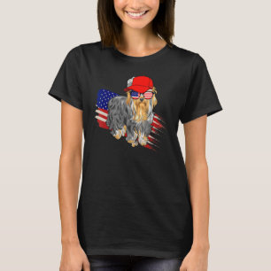 Yorkshire Terrier American Flag Patriotic 4. T-Shirt