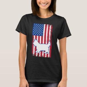 Yorkshire Terrier Amerikanische Flagge USA Patriot T-Shirt