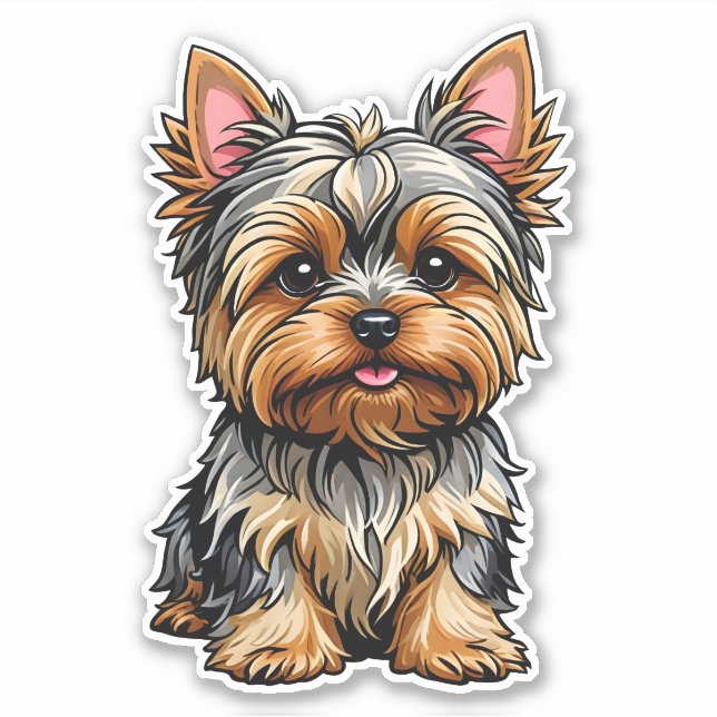Yorkshire Terrier Aufkleber (Vorderseite)