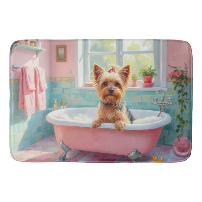 Yorkshire Terrier Badezimmer Dekor Badematte (Vorderseite)