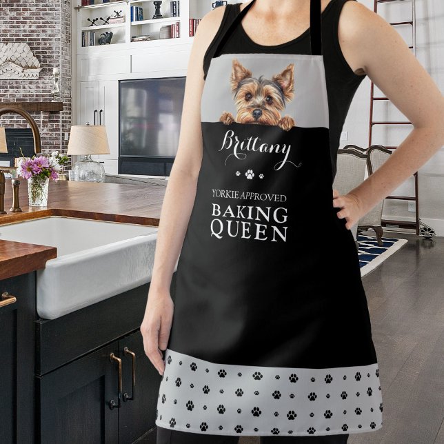 Yorkshire Terrier Baking Queen Gray Custom Schürze (Von Creator hochgeladen)