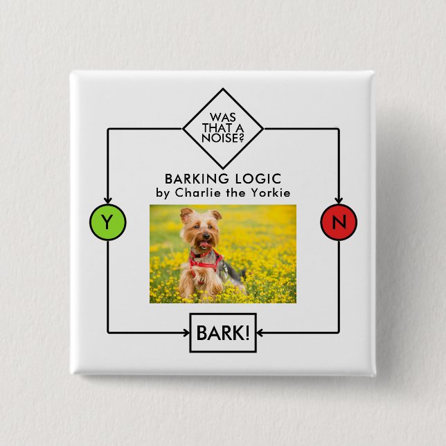 Yorkshire Terrier Barking Logic Individuelle Name  Button (Vorderseite)