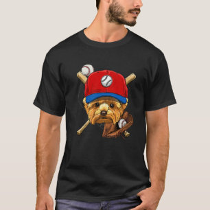 Yorkshire Terrier Baseball Dog Lovers Baseball Pla T-Shirt