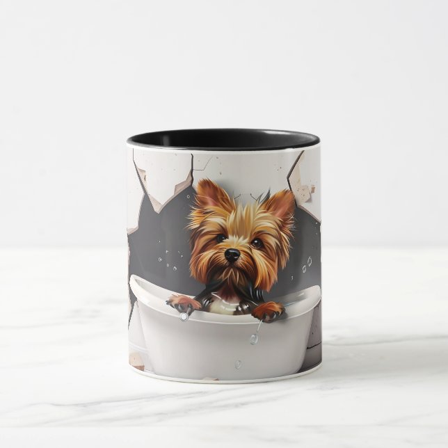 Yorkshire Terrier Bath Time - Adorable 3D-Tasse Tasse (Zentrum)