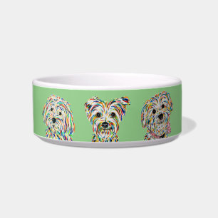 Yorkshire Terrier Bichon Maltipoo Green Bowl Napf