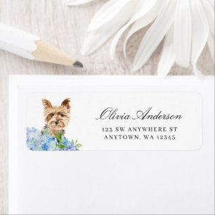 Yorkshire Terrier Blue Hydrangea Rücksendeadresse