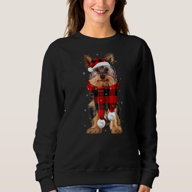 Yorkshire Terrier Buffalo Kariert Yorkie Dog Chris Sweatshirt (Vorderseite)