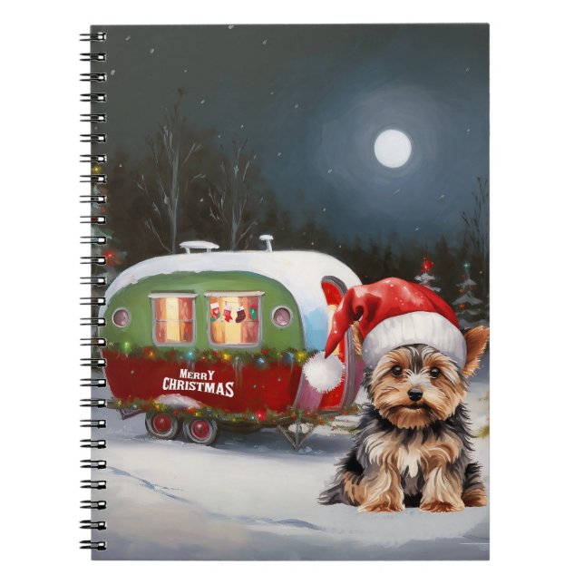 Yorkshire Terrier Caravan Christmas Adventure Notizblock (Vorderseite)