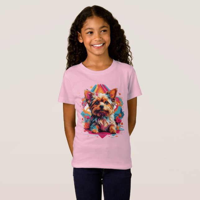 Yorkshire Terrier: Charming Yorkie Cuddles T-Shirt (Vorne ganz)