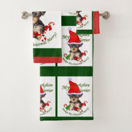Yorkshire Terrier Christmas Badhandtuch Set