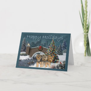 Yorkshire Terrier Christmas Card Abend Feiertagskarte