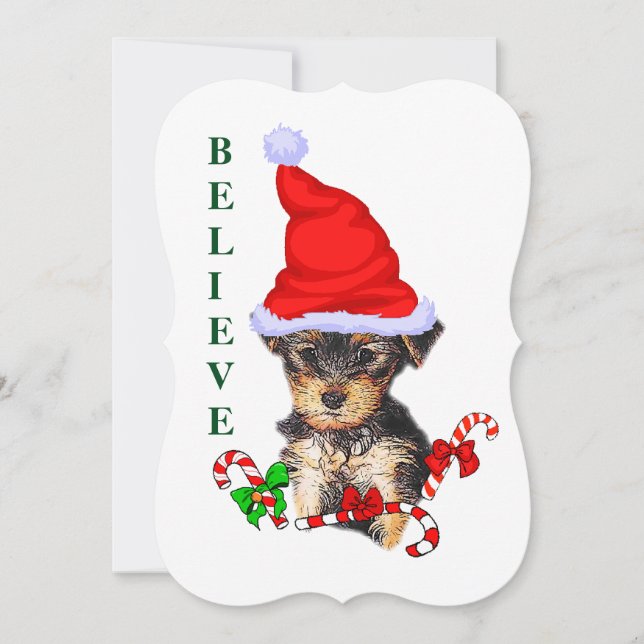 Yorkshire Terrier Christmas Feiertagskarte (Vorderseite)