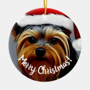 Yorkshire Terrier Christmas Keramik Ornament