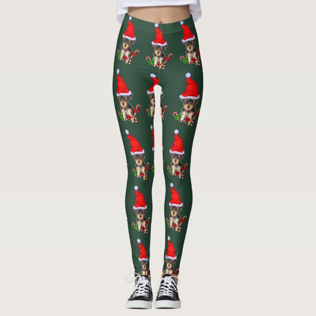 Yorkshire Terrier Christmas Leggings (Vorderseite)