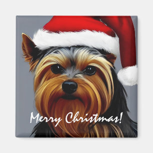 Yorkshire Terrier Christmas Magnet