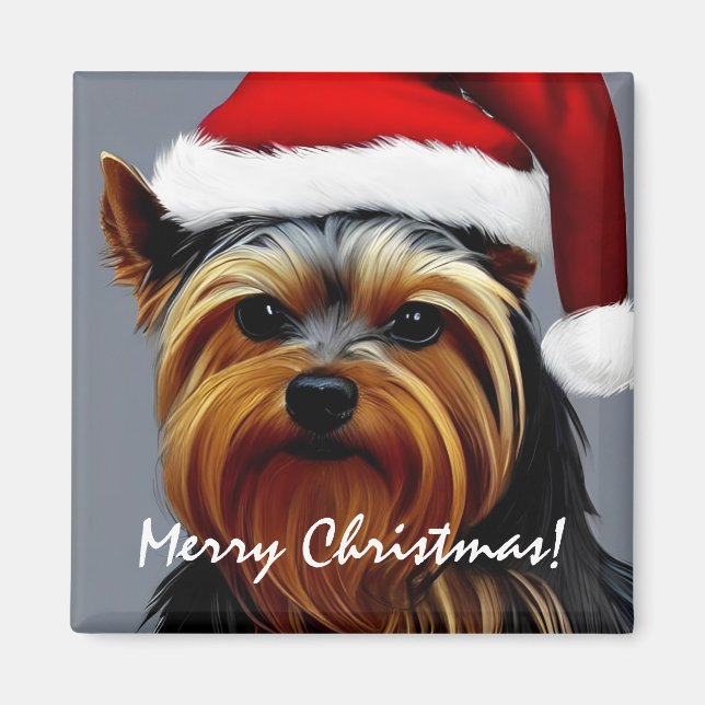 Yorkshire Terrier Christmas Magnet (Vorne)