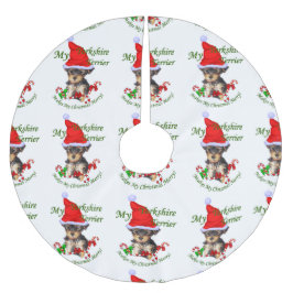 Yorkshire Terrier Christmas Polyester Weihnachtsbaumdecke