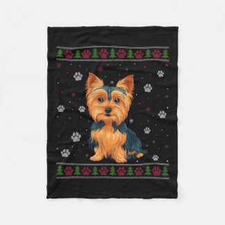 Yorkshire Terrier Christmas Sweater Xmas Pet Dog L Fleecedecke