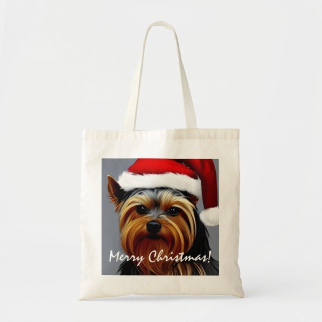 Yorkshire Terrier Christmas Tragetasche (Vorne)