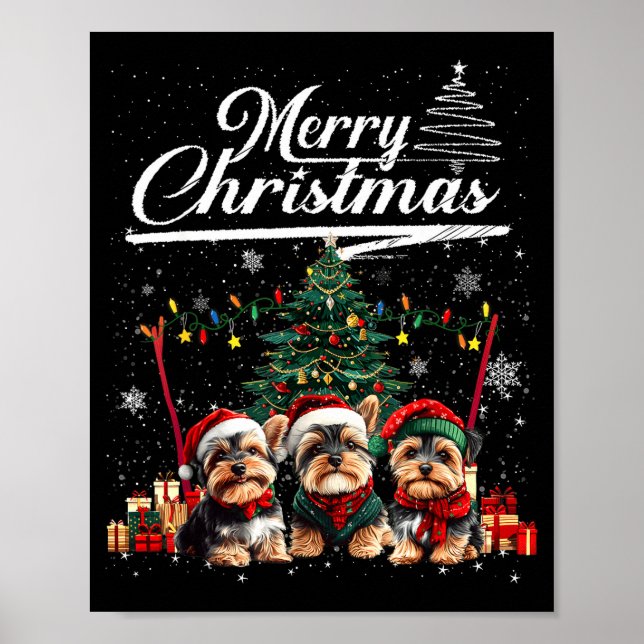 Yorkshire Terrier Christmas Tree Decorations Dog L Poster (Vorne)